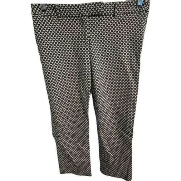 Adrienne Vittadini Navy and White Ankle Cropped Pants. Size 6 - Picture 1 of 5